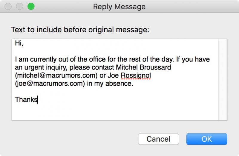 Outlook For Mac Out Of Office Not Working